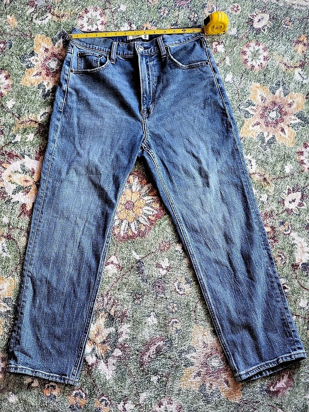 Abercrombie & Fitch The Ankle Straight Ultra High Rise Jeans Blue Waist 28
